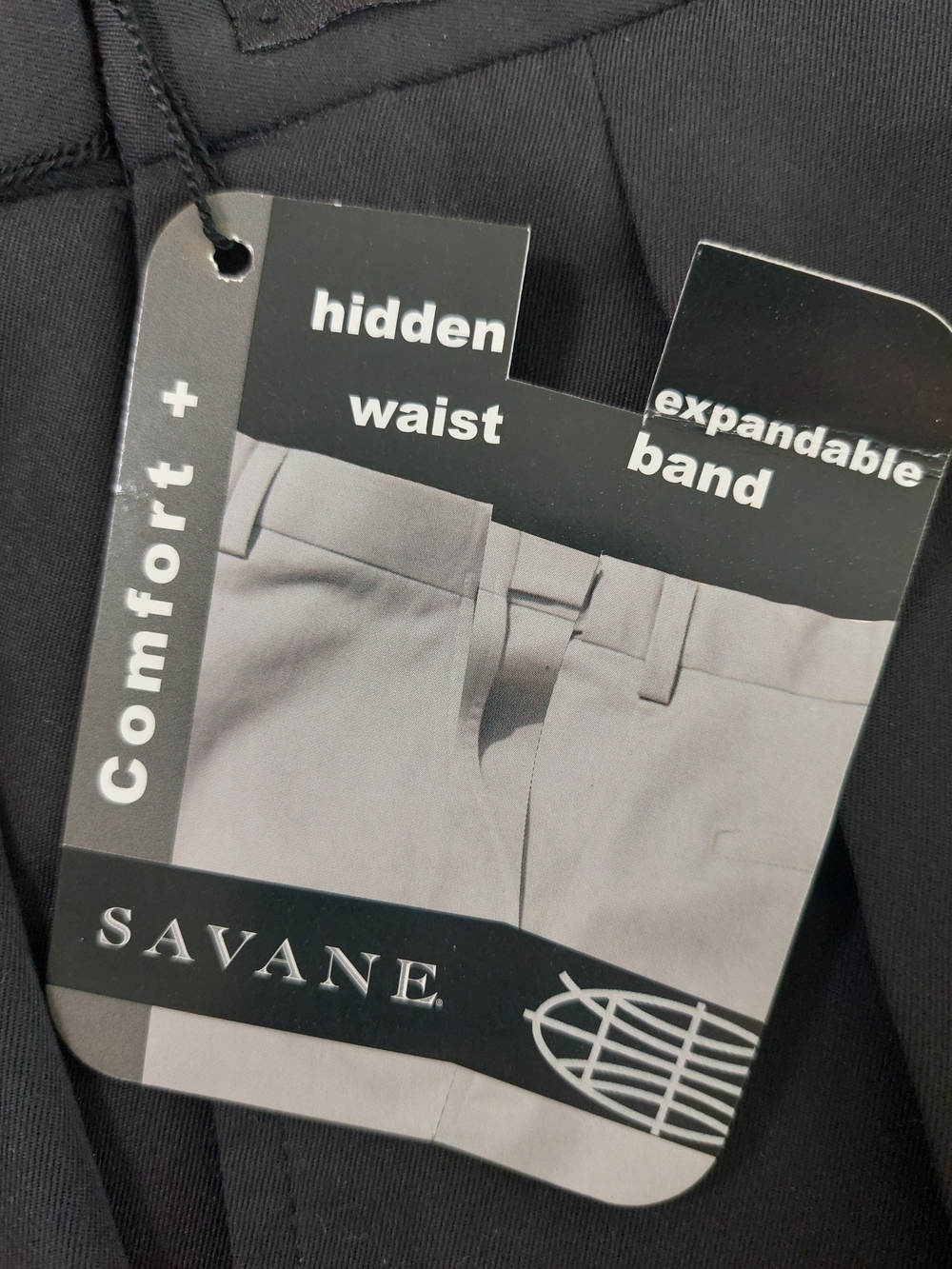 NWT Savane Comfort Plus Pleated Dress Pants Black Microfiber 36x29 Cuffed - Picture 8 of 13
